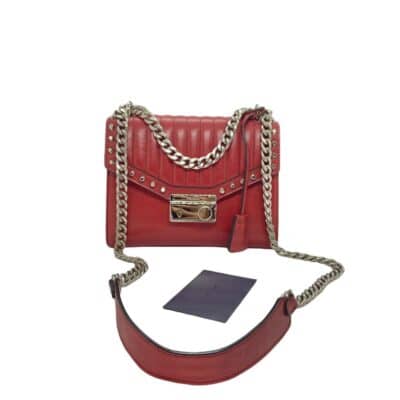 Saffiano Bowler Bag with Strap Red (Fuoco)