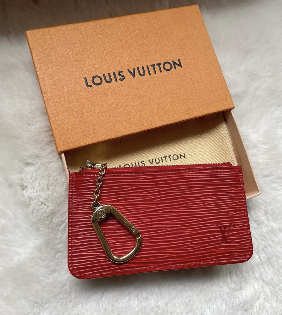 Louis Vuitton Key Pouch Cles - Red EPI Leather