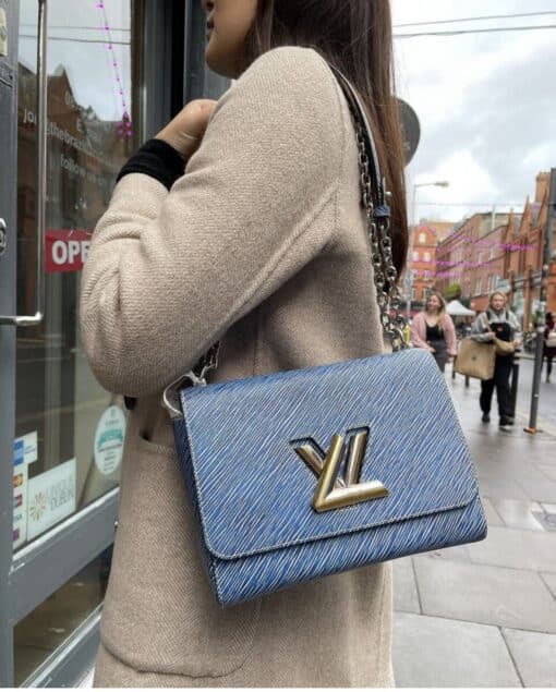 Louis Vuitton EPI Leather Twist Shoulder Bag MM Denim Light - Image 13