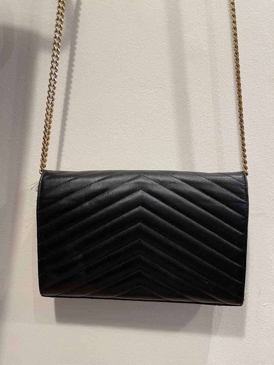 Monogram ysl chevron clearance quilted wallet on chain