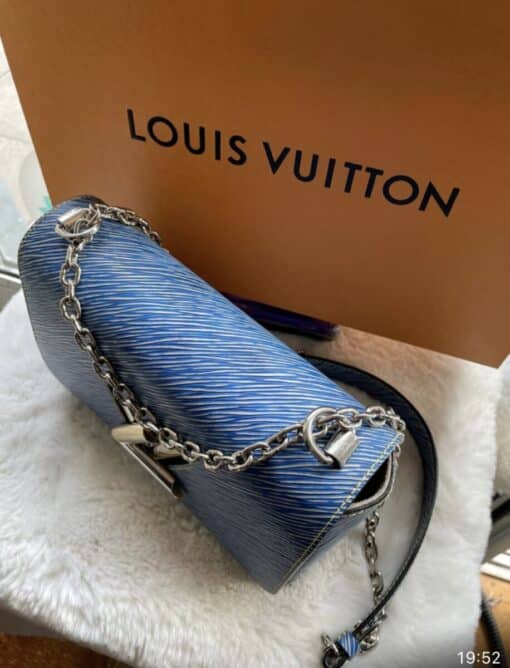 Louis Vuitton EPI Leather Twist Shoulder Bag MM Denim Light - Image 15