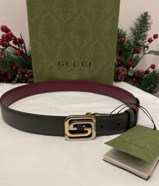 GUCCI Reversible Belt with Squared Interlocking G (Size 85/34)