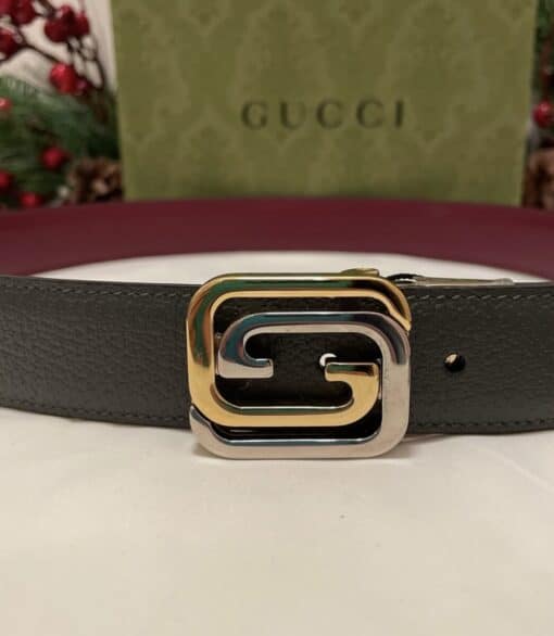 GUCCI Reversible Belt with Squared Interlocking G (Size 85/34) - Image 8