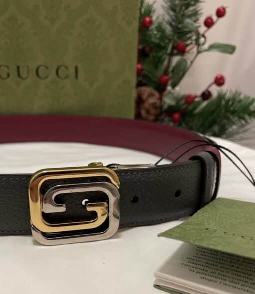 GUCCI Reversible Belt with Squared Interlocking G (Size 85/34) - Image 9