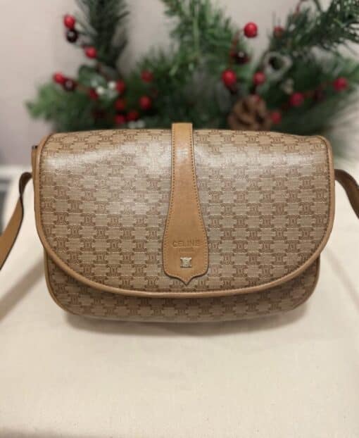 Celine Vintage Macadam Flap Crossbody Bag.