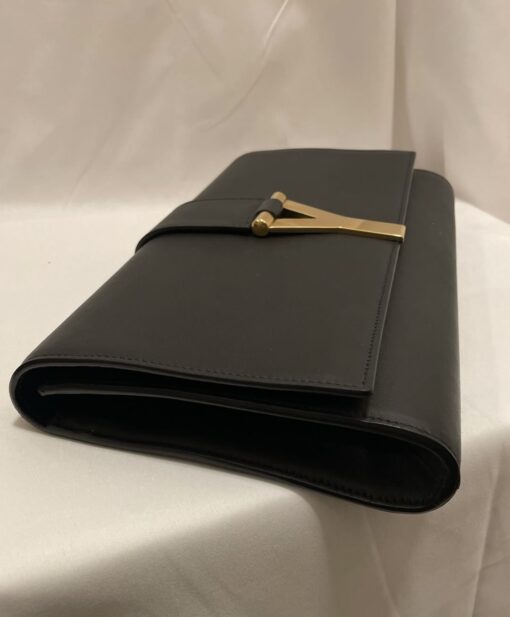 YVES SAINT LAURENT Black Calfskin Leather Ligne Y Clutch Bag - Image 11