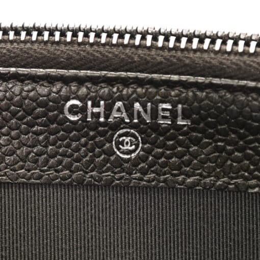 CHANEL Caviar Quilted Mini Crossbody Bag with Chain Dark Charcoal - Image 6