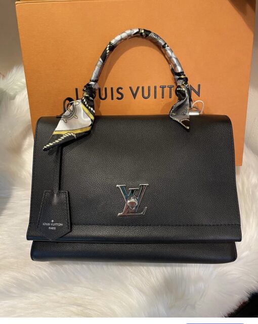 Louis Vuitton Black Calfskin Leather Lockme II Bag.