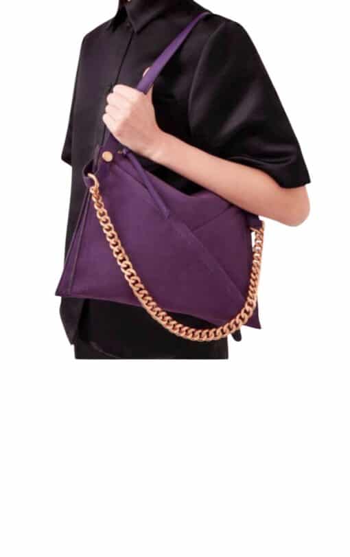 Mulberry M Zipped Amethyst Soft Nubuck and Silky Calf Leather