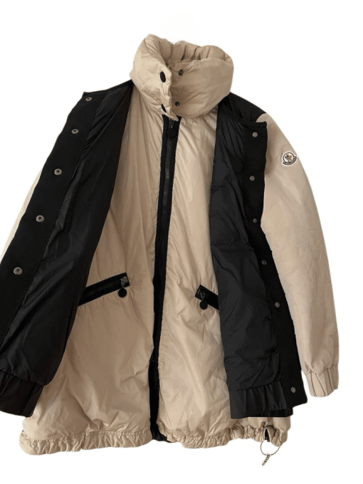 Moncler Parka Black and Cream Ladies Coat (Size S/M)