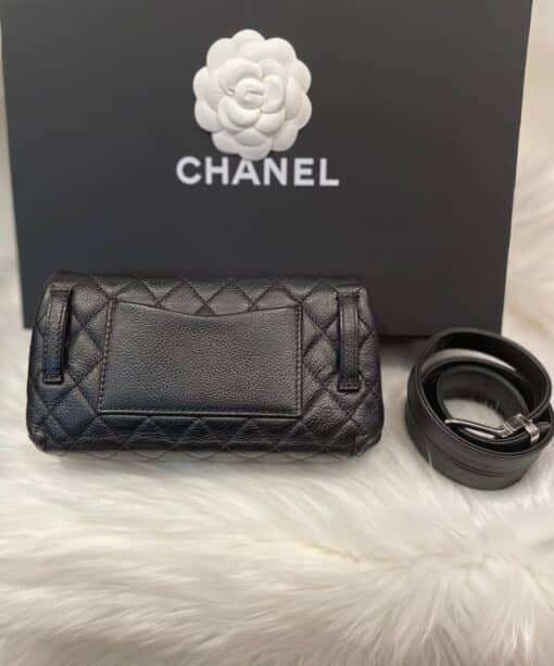 CHANEL Caviar Calfskin Quilted 2.55 Reissue Flap Belt Bag Clutch Black - Image 17