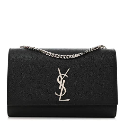 SAINT LAURENT Grain De Poudre Medium Classic Monogram Kate Satchel Black - Image 11