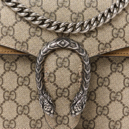 GUCCI GG Supreme Monogram Small Dionysus Shoulder Bag Taupe - Image 7