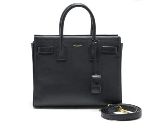 SAINT LAURENT Calfskin Nano Sac De Jour in Dark Navy.