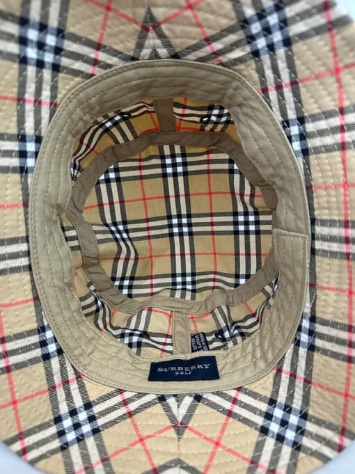 BURBERRY Golf Haymarket Pattern Bucket Hat Unisex Junior Size M/L - Image 2