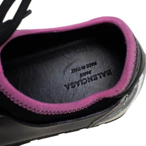 Balenciaga Black/Pink Leather and Suede Race Runner Sneakers (Size 37) - Image 8