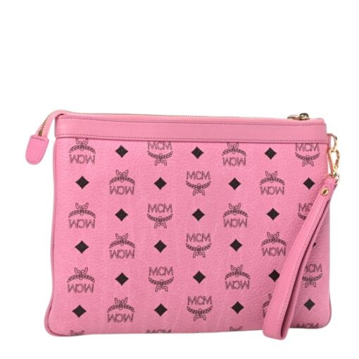 MCM Visetos Studded Wristlet Pouch Pink - Image 7