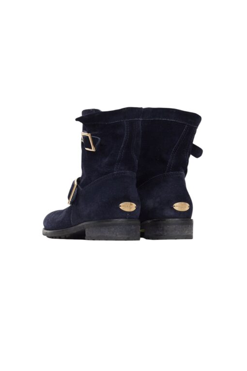 Jimmy Choo Navy Suede Youth Biker Ankle Boot (Size 37.5) - Image 2