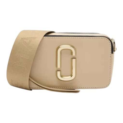 MARC JACOBS Snapshot Leather Cross-Body Bag in Beige. - Image 4