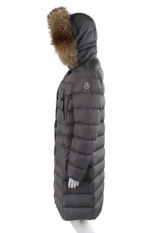 MONCLER “Genevrier” Giubbotto Gray Fur Quilted Puffer Jacket Parka Coat (Size 3) - Image 6