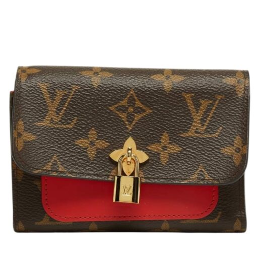 Louis Vuitton Monogram Flower Lock Compact Wallet Coquelicot - Image 5