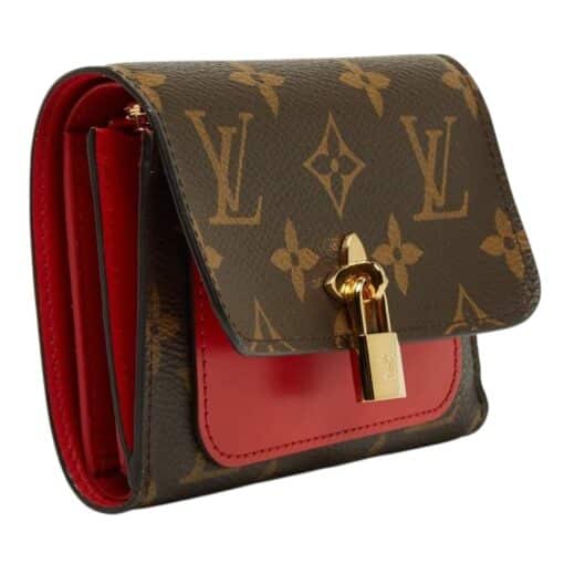 Louis Vuitton Monogram Flower Lock Compact Wallet Coquelicot - Image 6