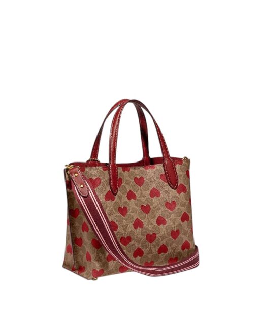 Coach Willow Tote 24 In Signature Canvas with Heart Print Crossbody - Image 12