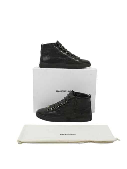 BALENCIAGA Arena High-top Black Leather (Size 38)